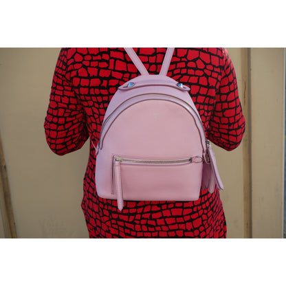 Fendi Mini Leather Backpack Pink Crystal Tail