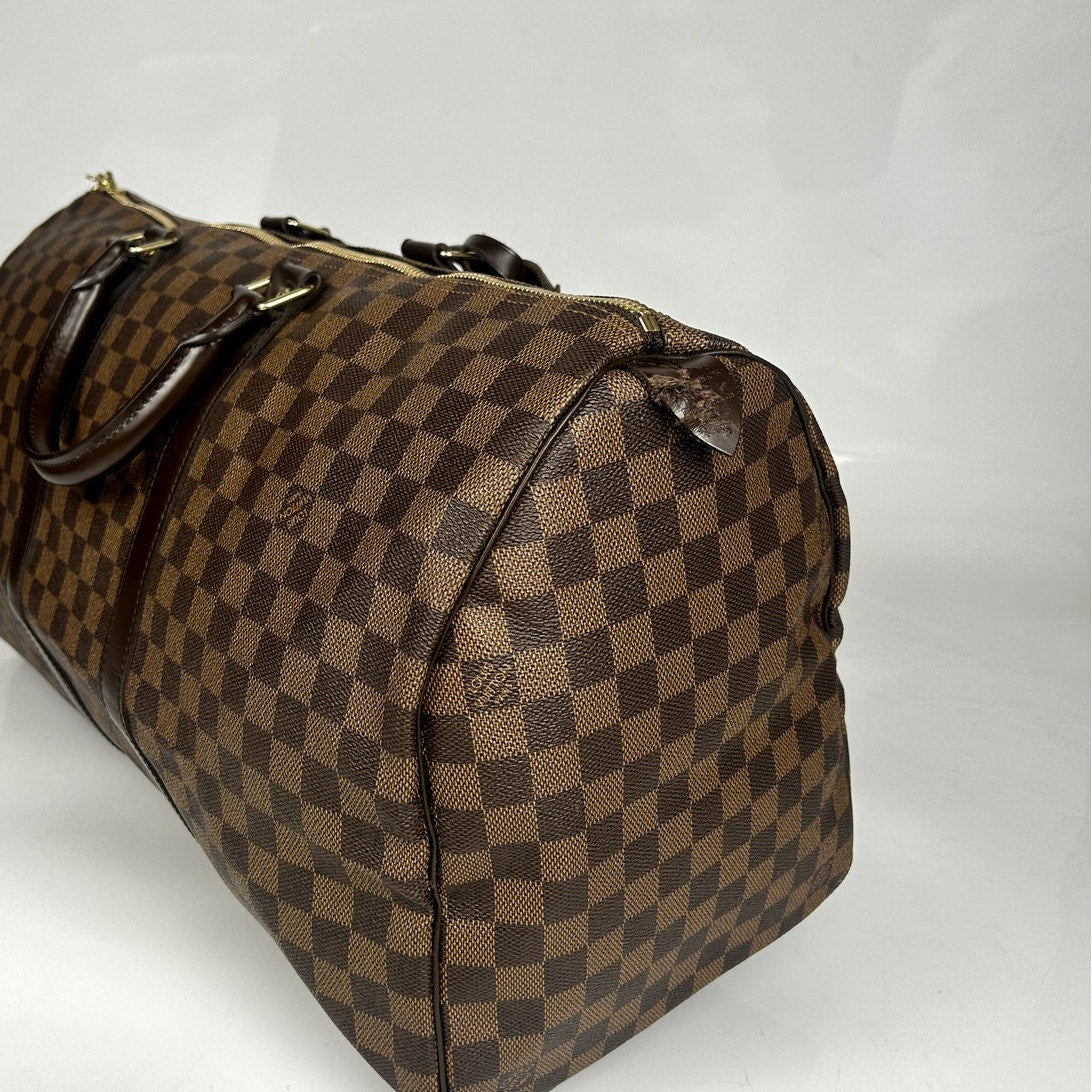 Louis Vuitton Damier Ebene Canvas Keepall 50 Bag