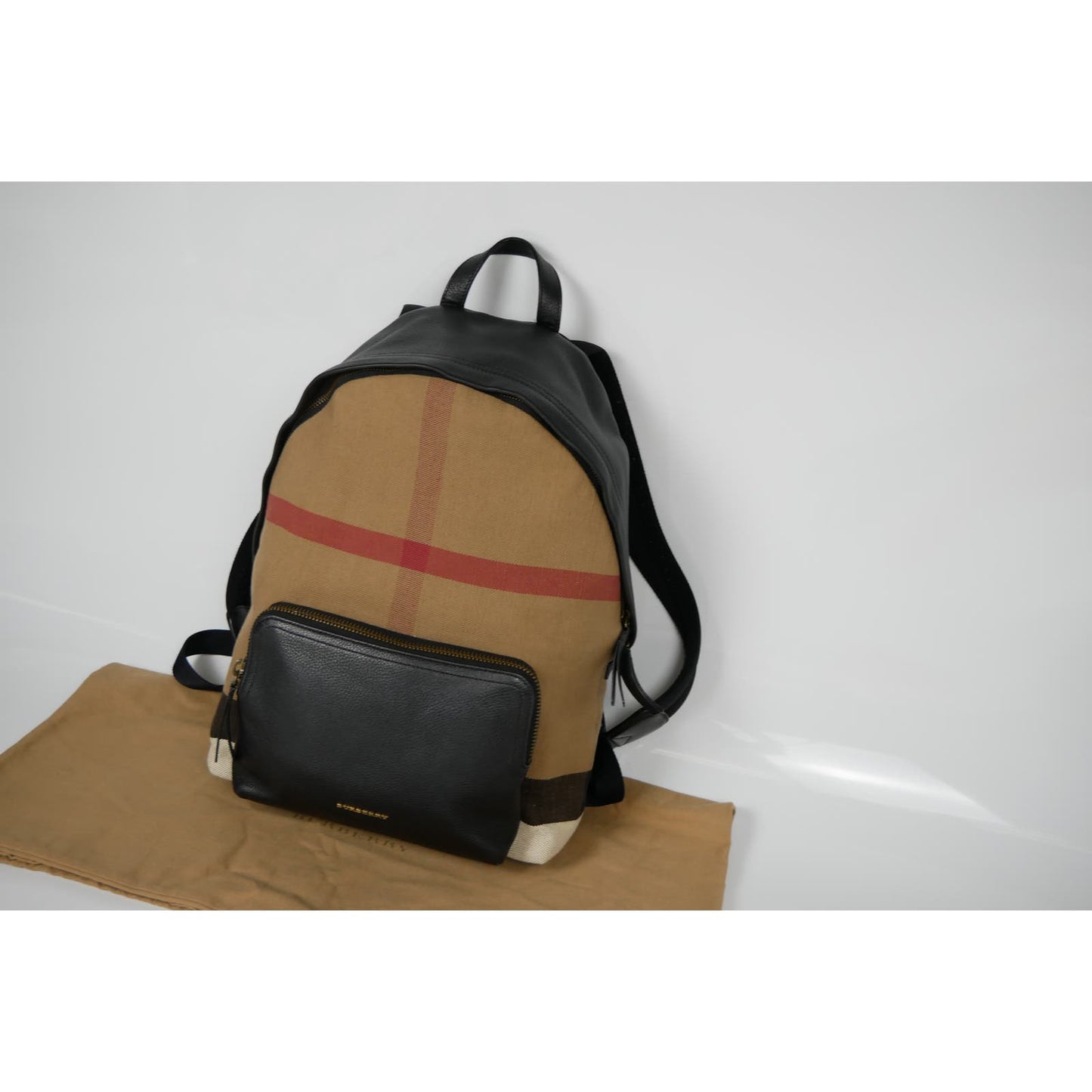 Burberry Mega Check Calfskin Abbeydale Simple Backpack