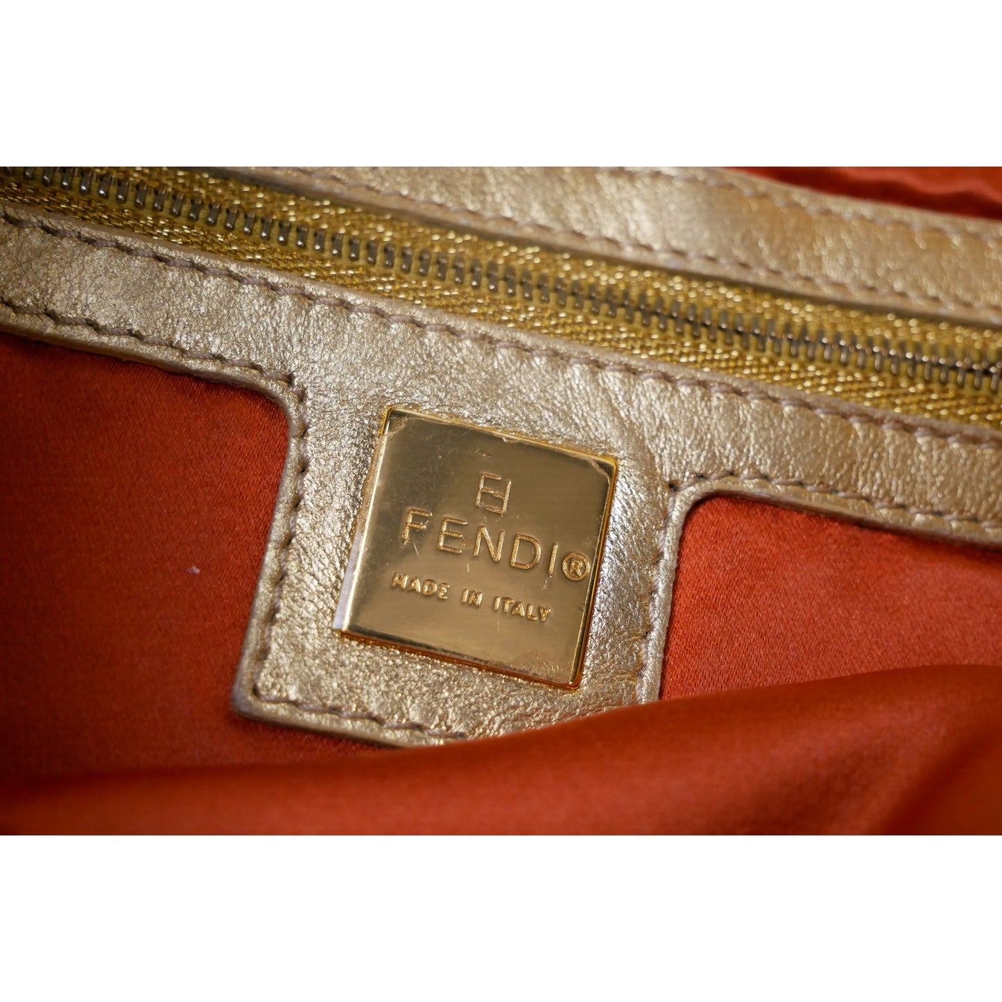 Fendi Gold Metallic Mamma Baguette