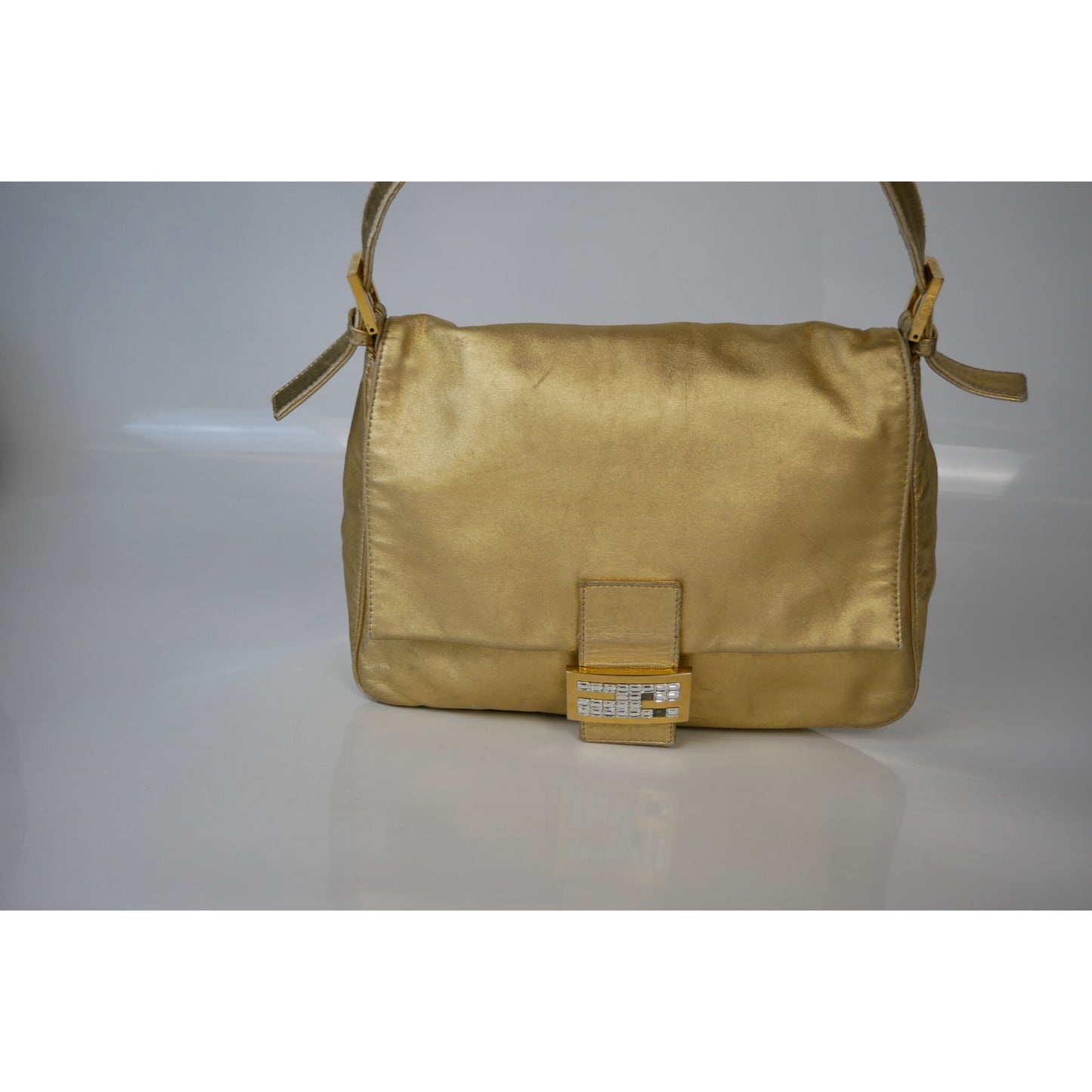 Fendi Gold Metallic Mamma Baguette