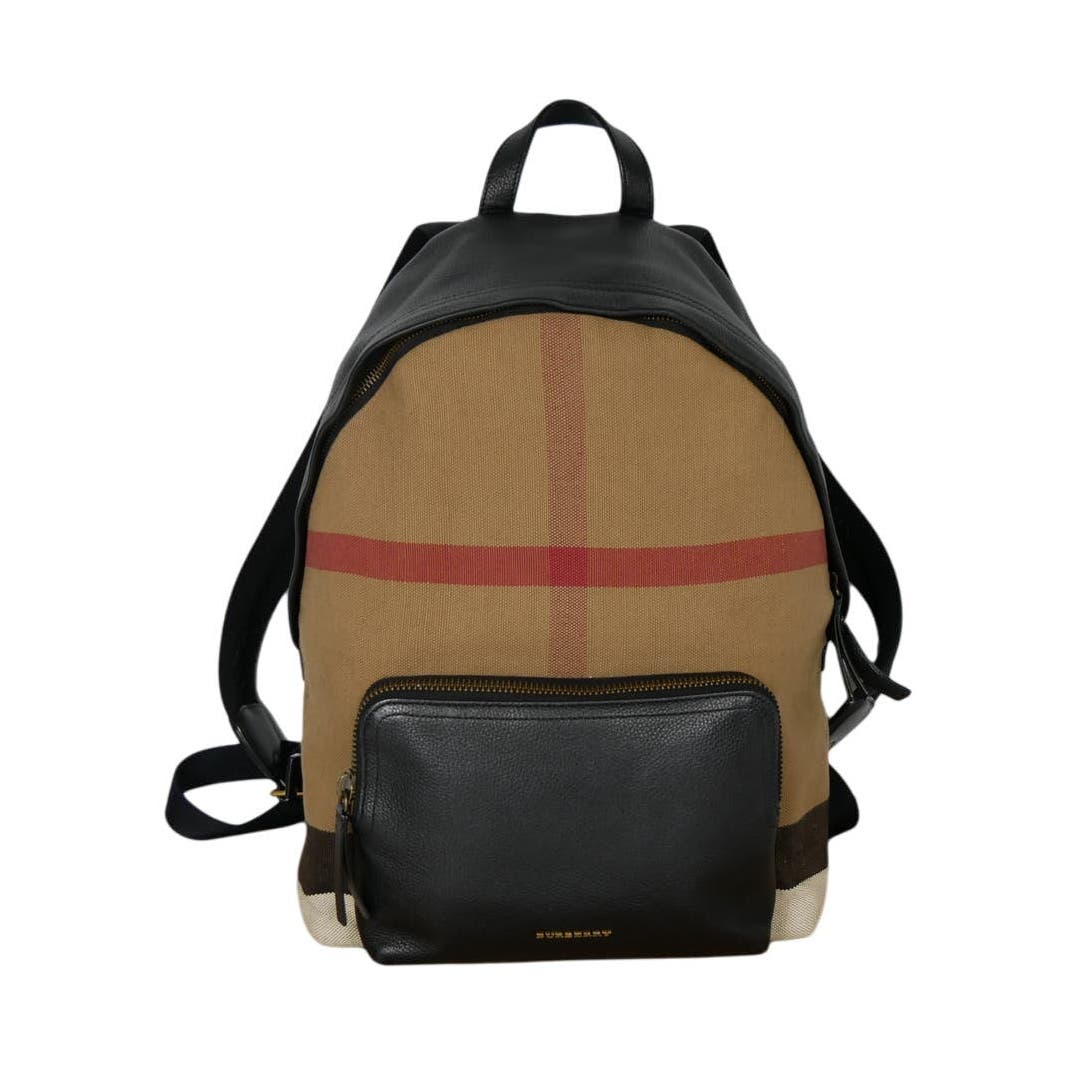 Burberry Mega Check Calfskin Abbeydale Simple Backpack