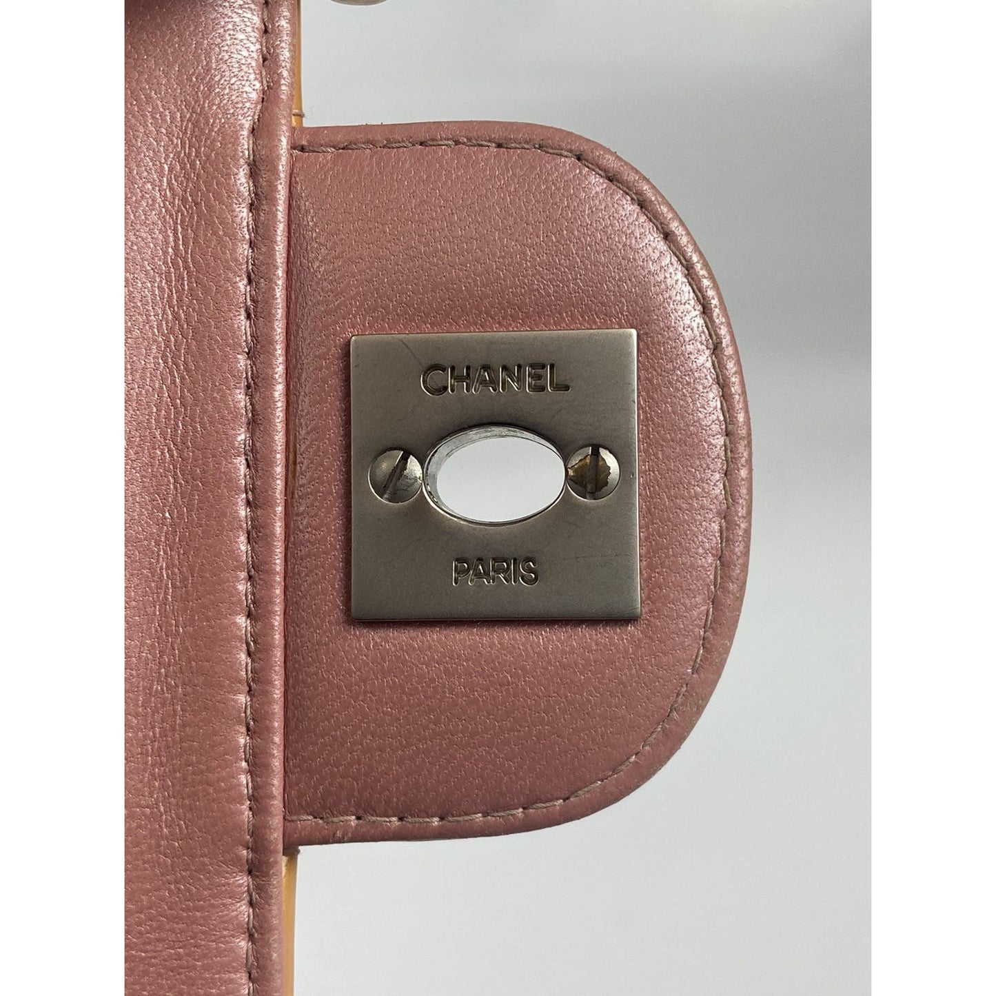 Chanel Orange Patent Leather Chocolate Bar Shoulder Bag