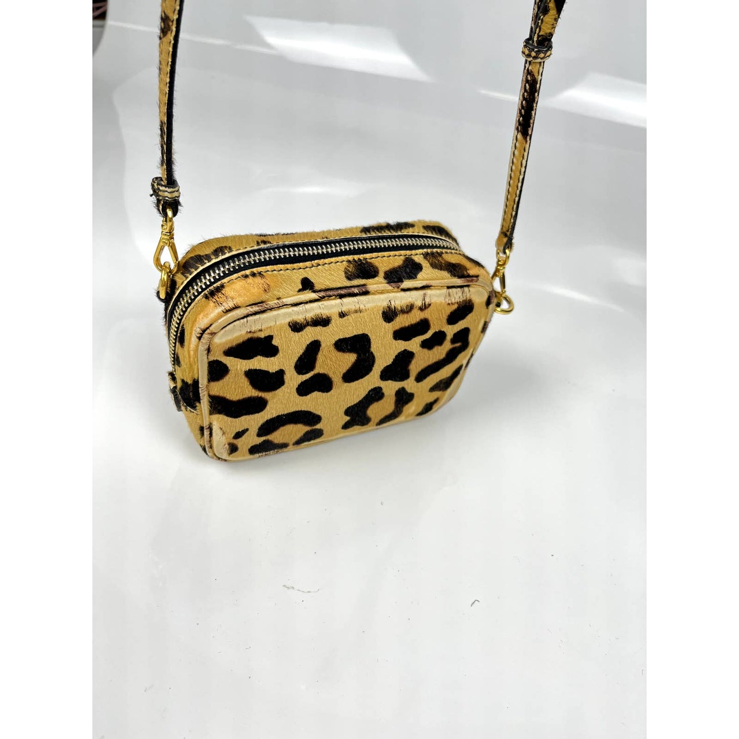 Prada Leopard Print Fur Spotted Shoulder Bag