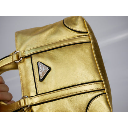 Prada Gold Metallic Shoulder Mini Bag