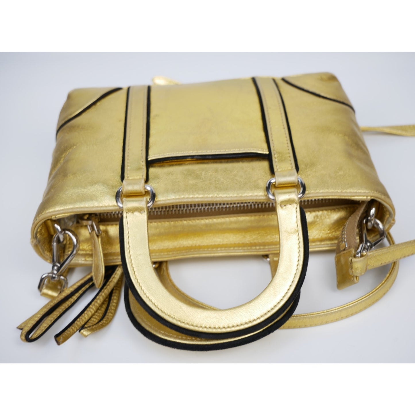 Prada Gold Metallic Shoulder Mini Bag