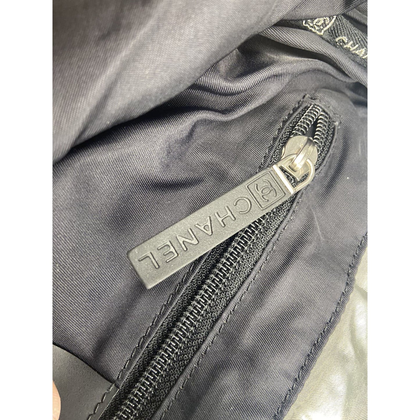 Chanel Grey Reflective Shoulder Messenger Bag