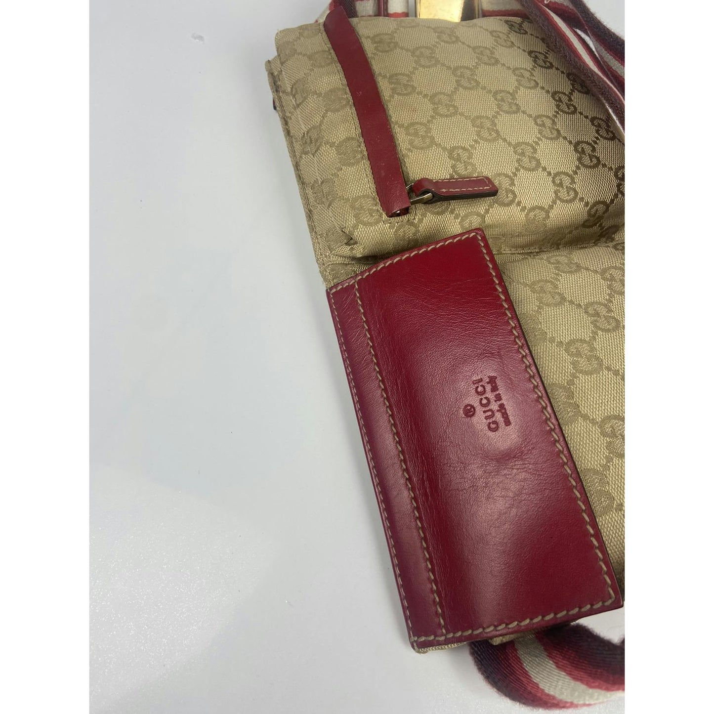 Gucci Monogram Red Crossbody Belt Bag