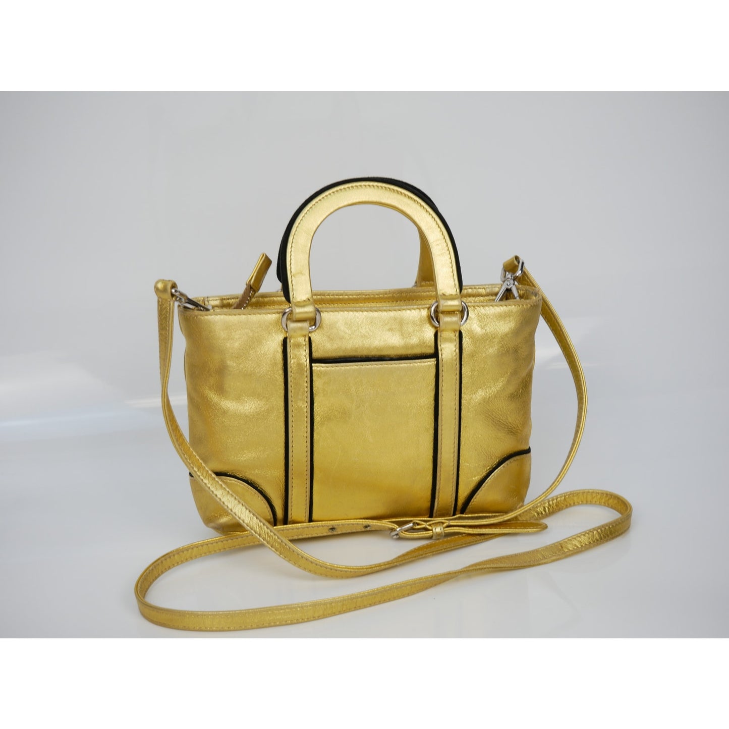 Prada Gold Metallic Shoulder Mini Bag