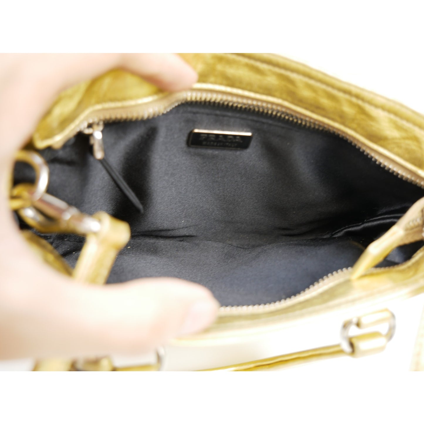 Prada Gold Metallic Shoulder Mini Bag