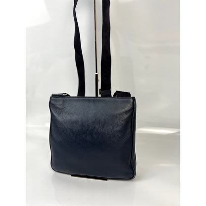 Prada Navy Saffiano Leather Side Bag