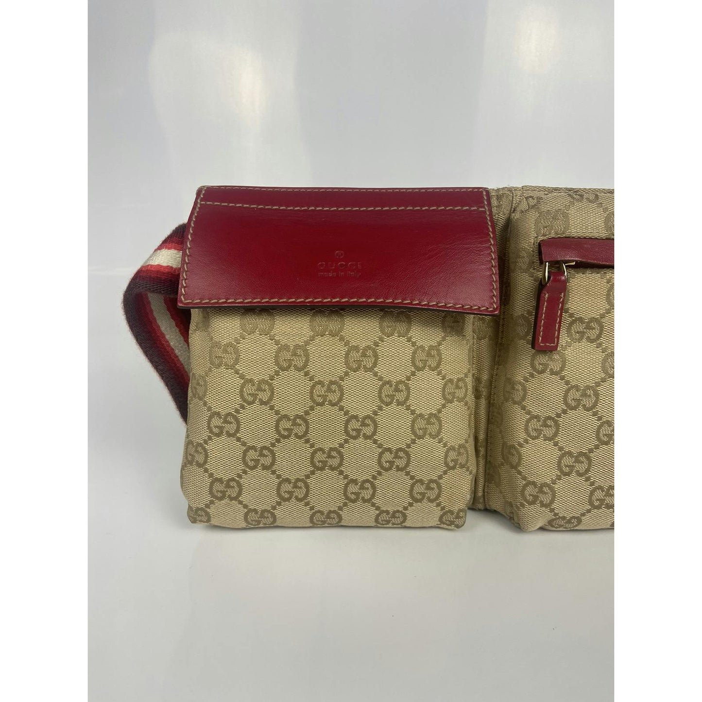 Gucci Monogram Red Crossbody Belt Bag