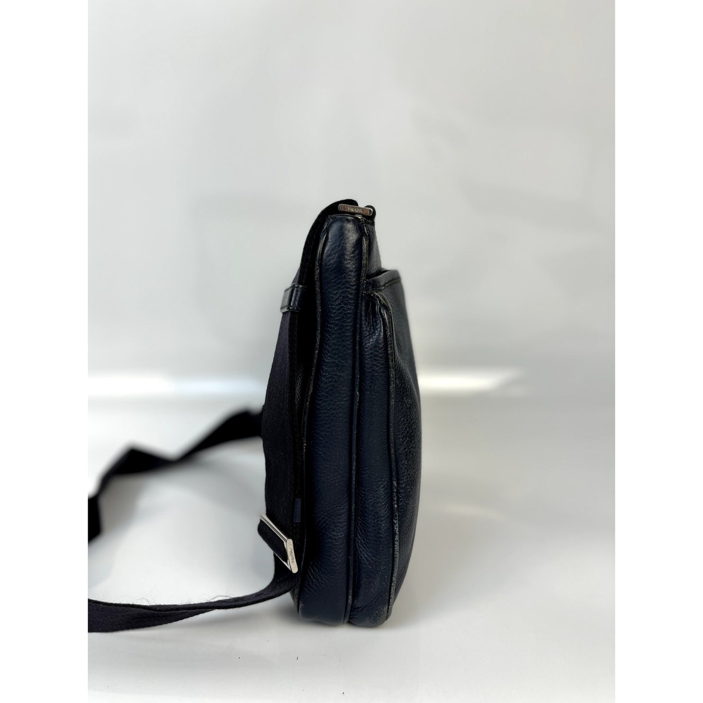 Prada Navy Saffiano Leather Side Bag