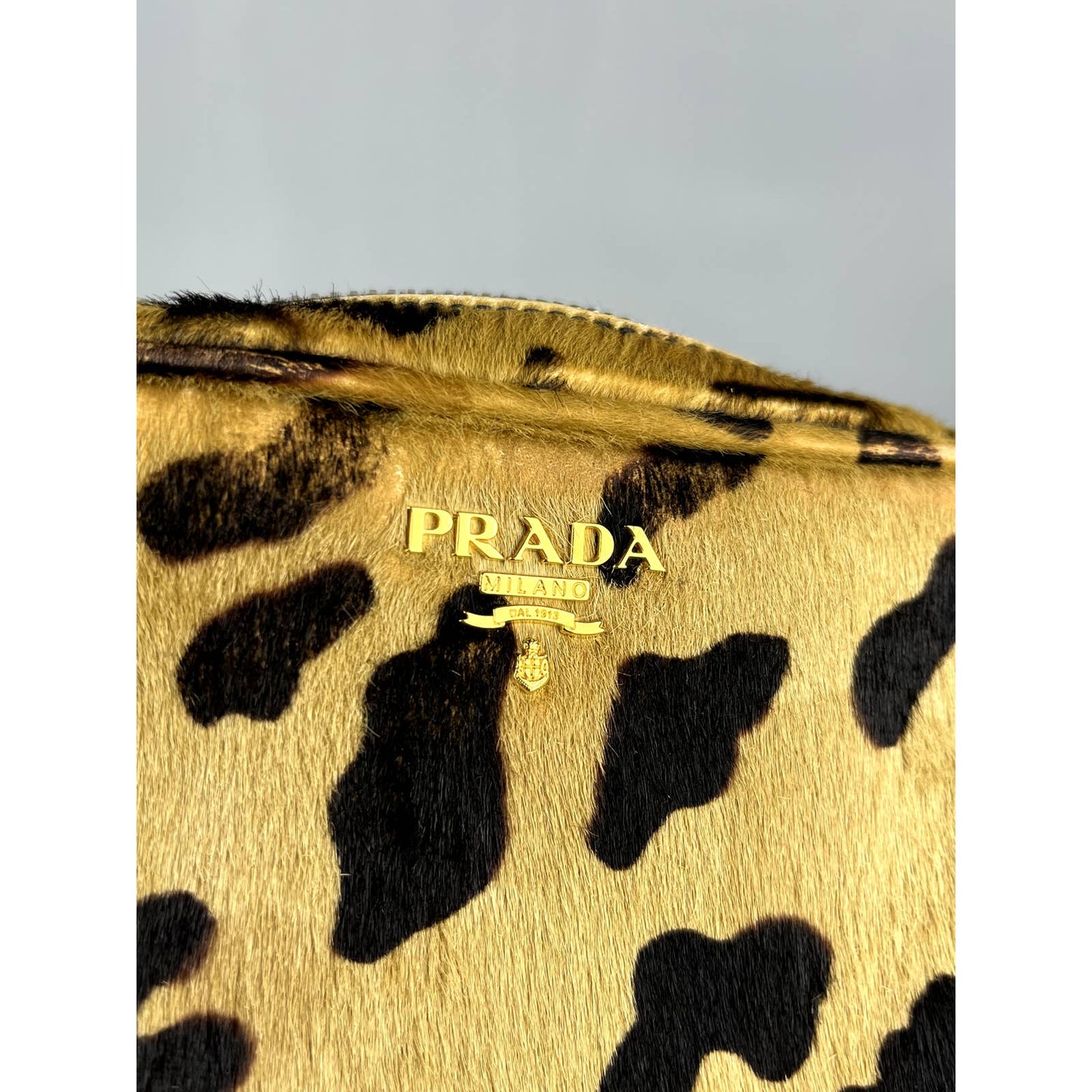 Prada Leopard Print Fur Spotted Shoulder Bag