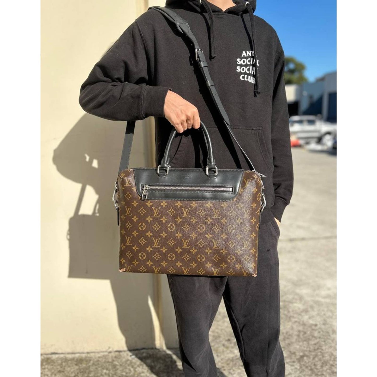 Louis Vuitton Macassar Briefcase Shoulder Bag