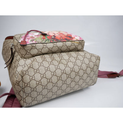 GUCCI Buckle Backpack Blooms Print GG Coated Canvas