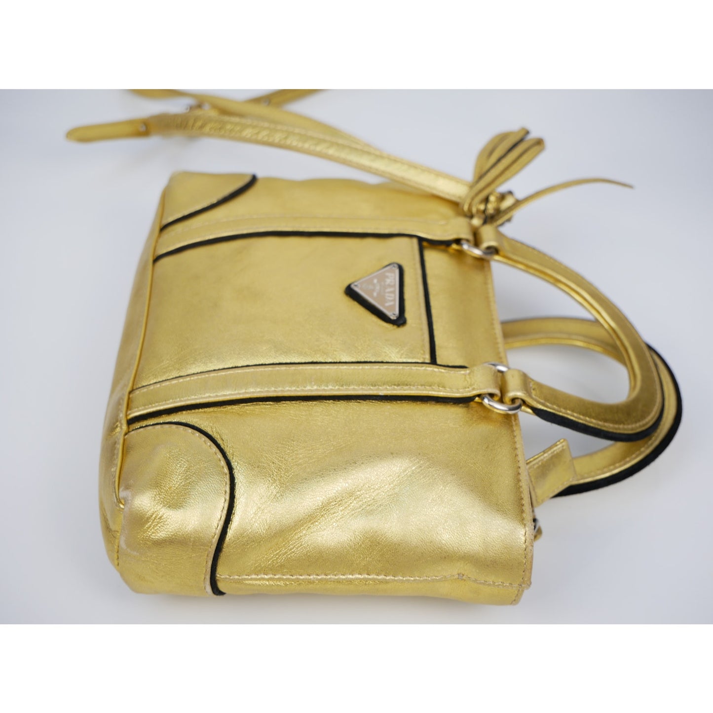 Prada Gold Metallic Shoulder Mini Bag