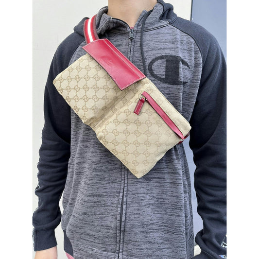 Gucci Monogram Red Crossbody Belt Bag