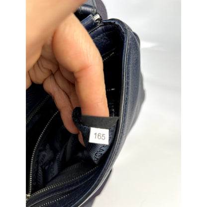 Prada Navy Saffiano Leather Side Bag