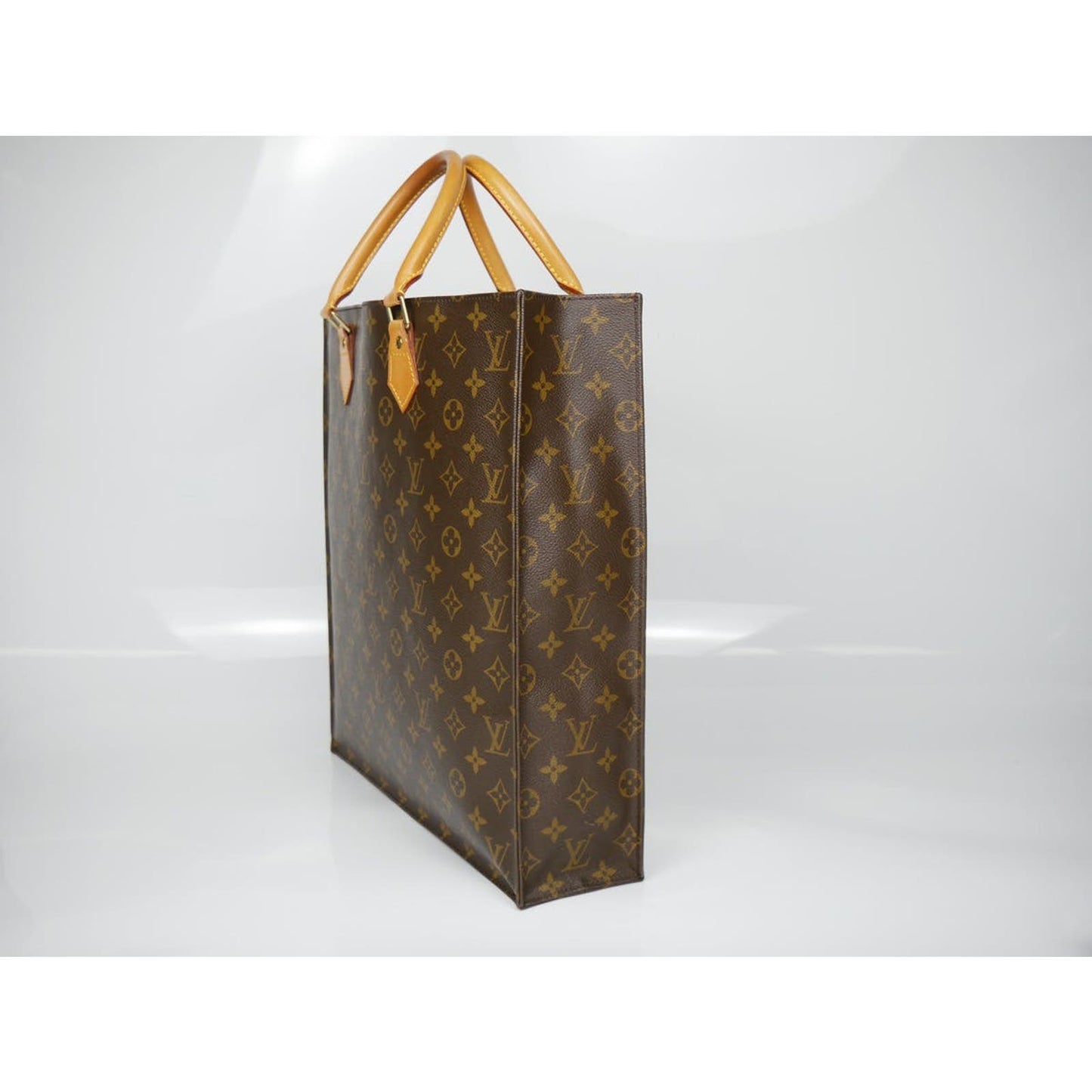 Louis Vuitton Monogram Sac Plat Tote Leather Hand Bag