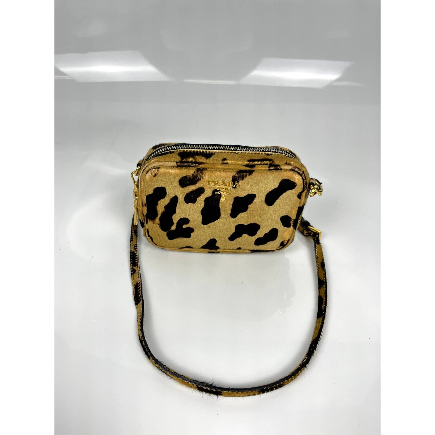 Prada Leopard Print Fur Spotted Shoulder Bag