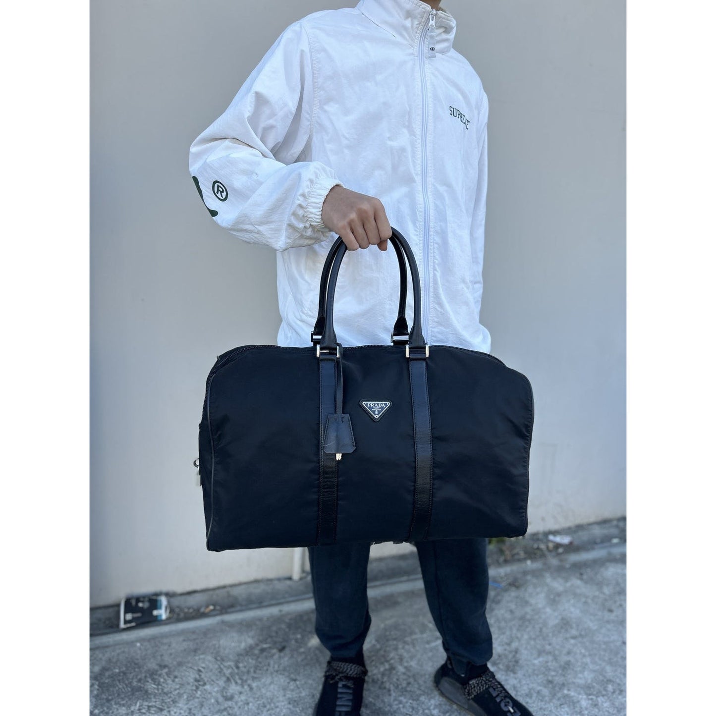 Prada Black Boston Duffel Bag