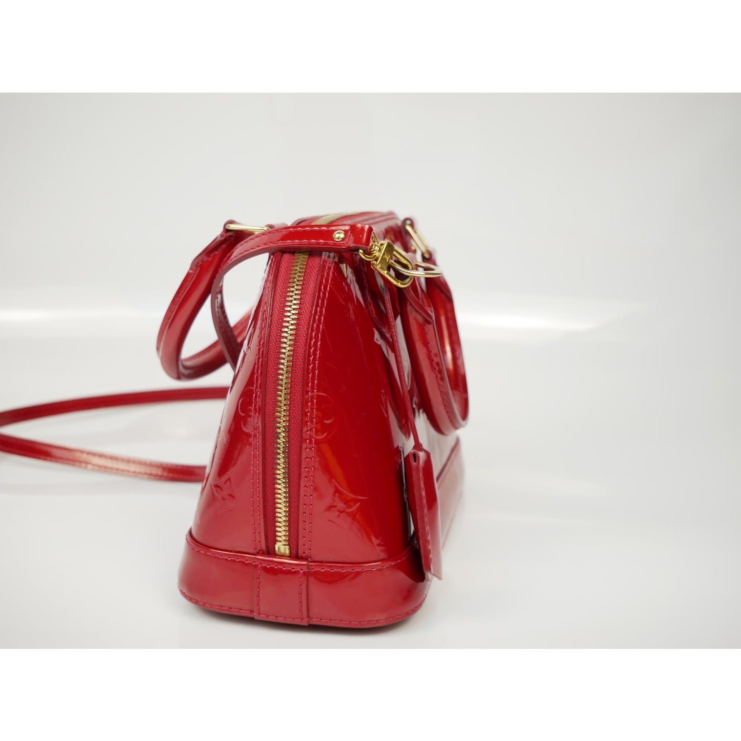 Louis Vuitton Red Alma BB Vernis Bag