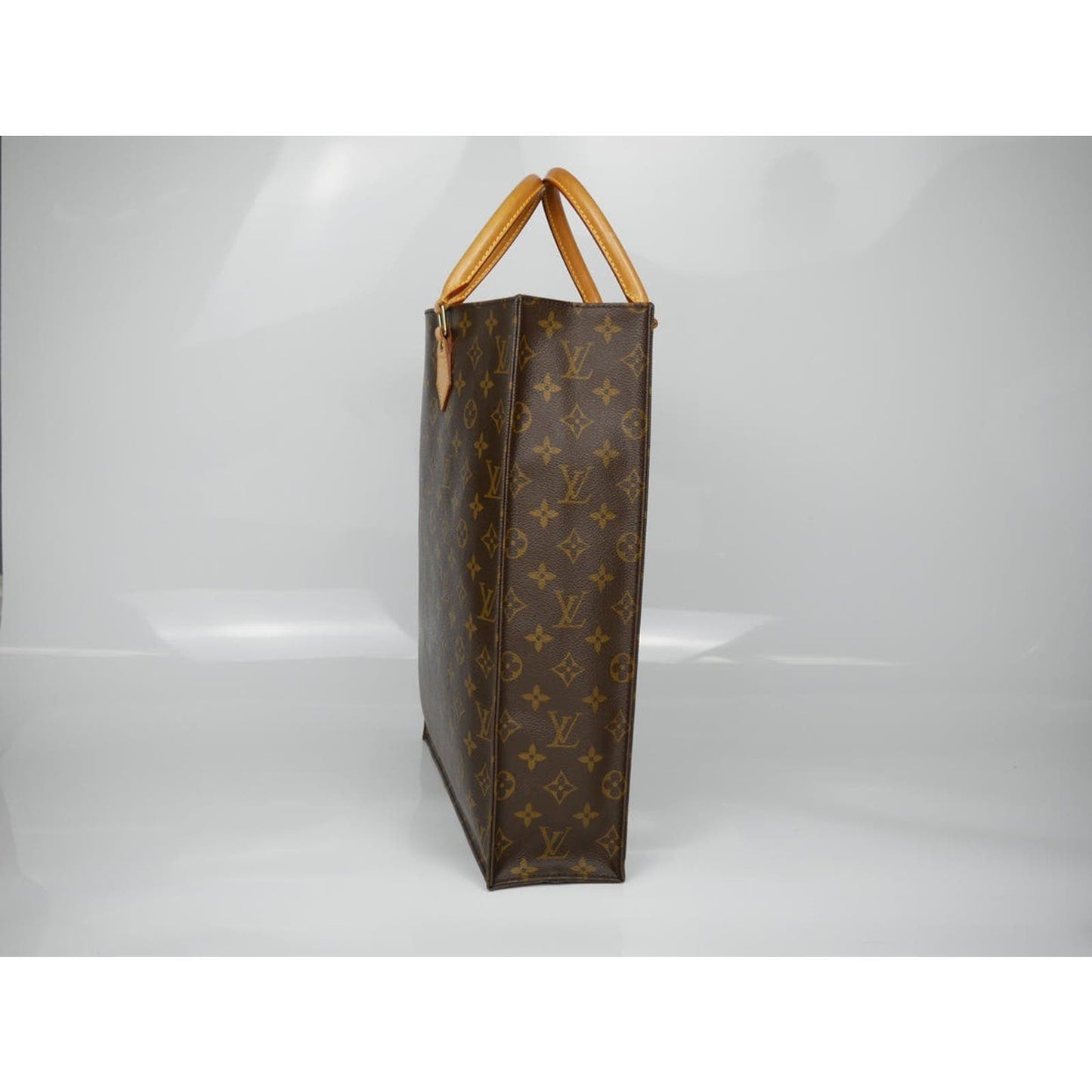 Louis Vuitton Monogram Sac Plat Tote Leather Hand Bag