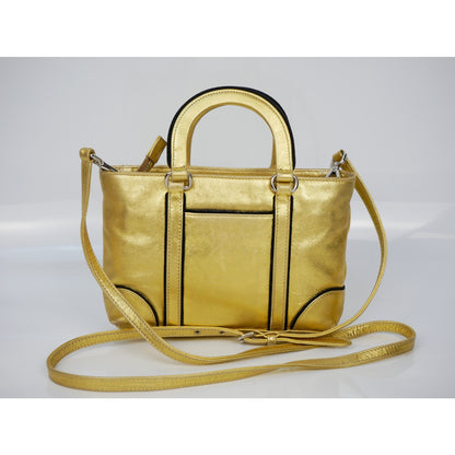 Prada Gold Metallic Shoulder Mini Bag