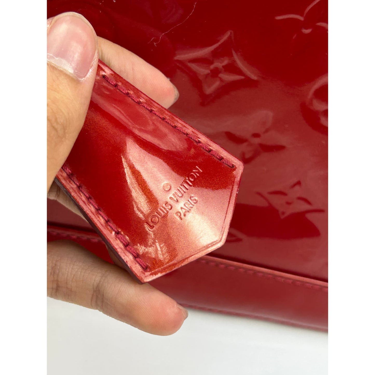 Louis Vuitton Red Alma BB Vernis Bag