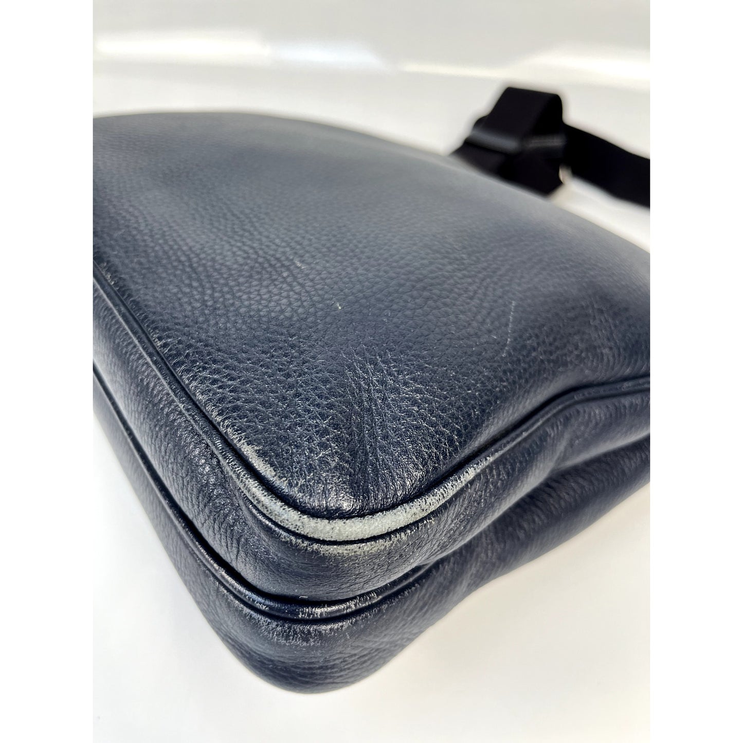 Prada Navy Saffiano Leather Side Bag