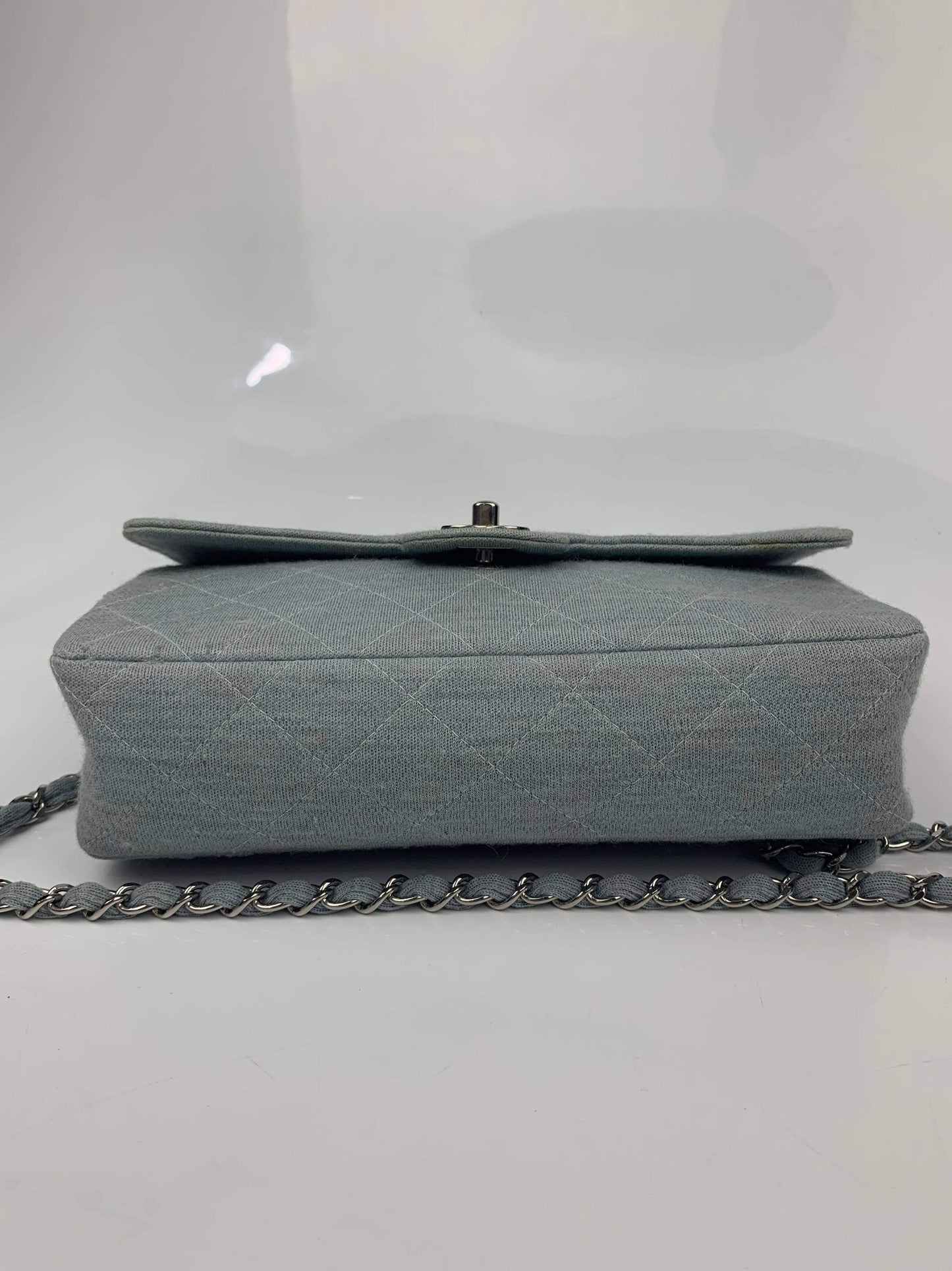 Chanel Blue Cotton Turnlock Shoulder Bag