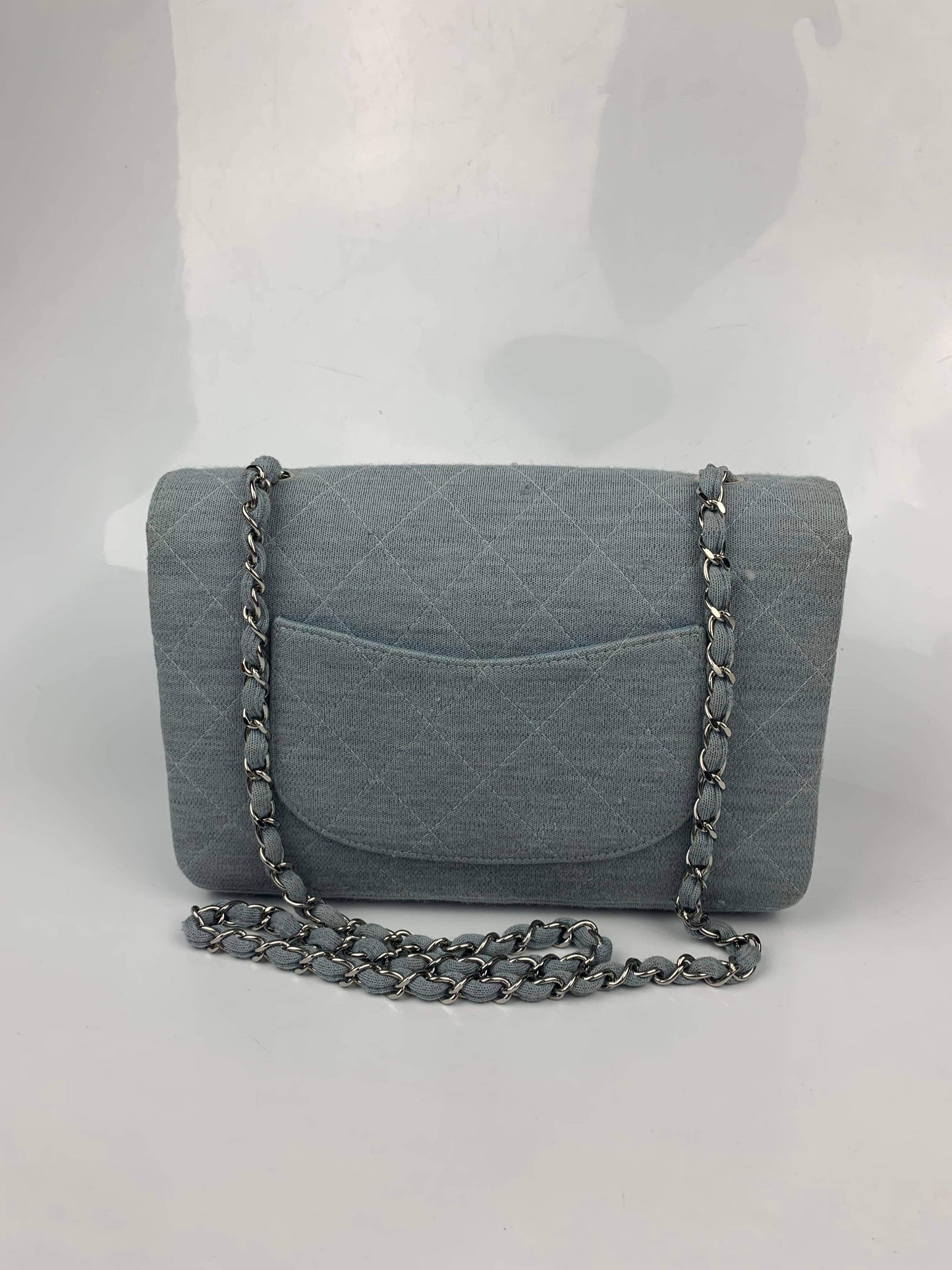 Chanel Blue Cotton Turnlock Shoulder Bag