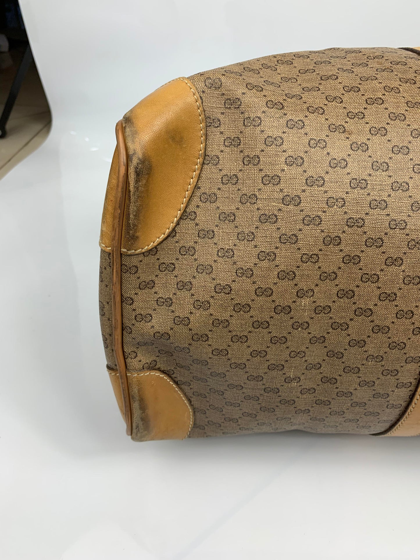 Gucci Monogram Boston Beige Duffle