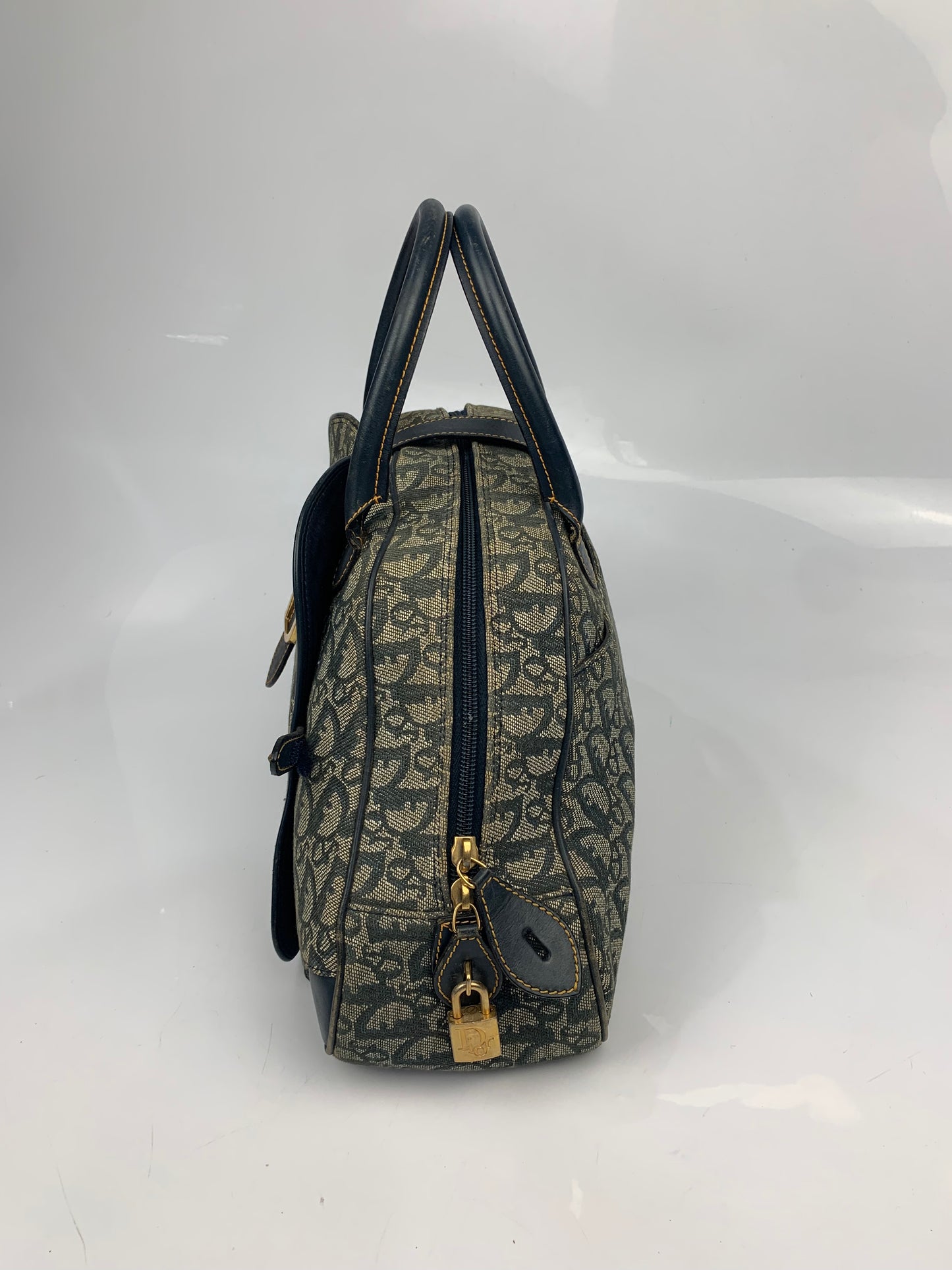 Christian Dior Navy Trotter Boston Bag