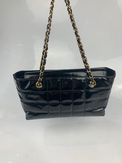 Chanel Black Patent Leather Tote Shoulder Bag